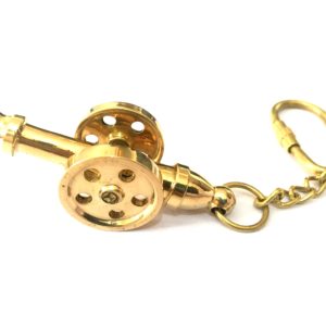 Brass Military Tank Machine Keychain